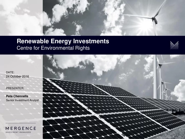 renewable energy investments