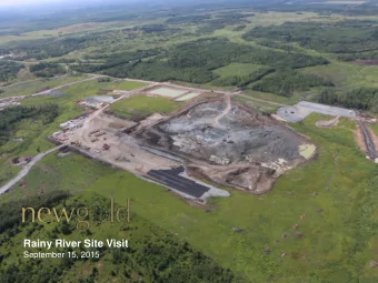 Rainy River Site Visit  September 15, 2015  Cautionary statements  ALL AMOUNTS IN U.S. DOLLARS