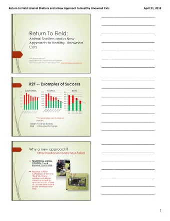 Return To Field:  ___________________________________  Animal Shelters and a New