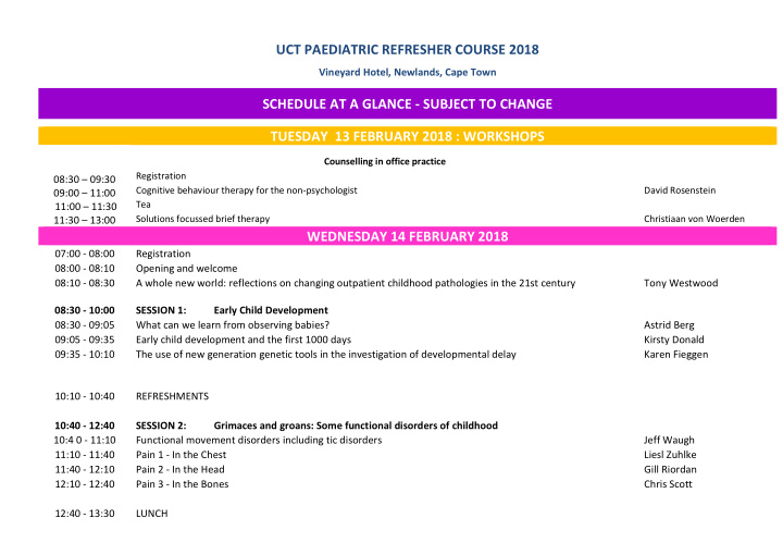 uct paediatric refresher course 2018