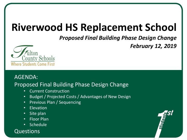 riverwood hs replacement school