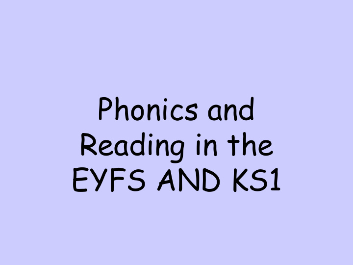eyfs and ks1 letters and sounds