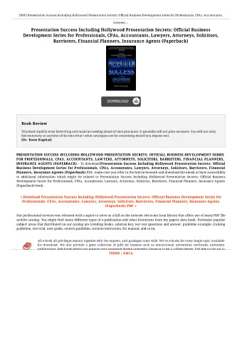 Presentation Success Including Hollywood Presentation Secrets: Official Business  Presentation