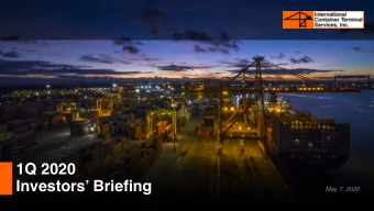 1Q 2020 Investors Briefing May 7, 2020  Our Response to COVID-19:  Four Areas of Focus