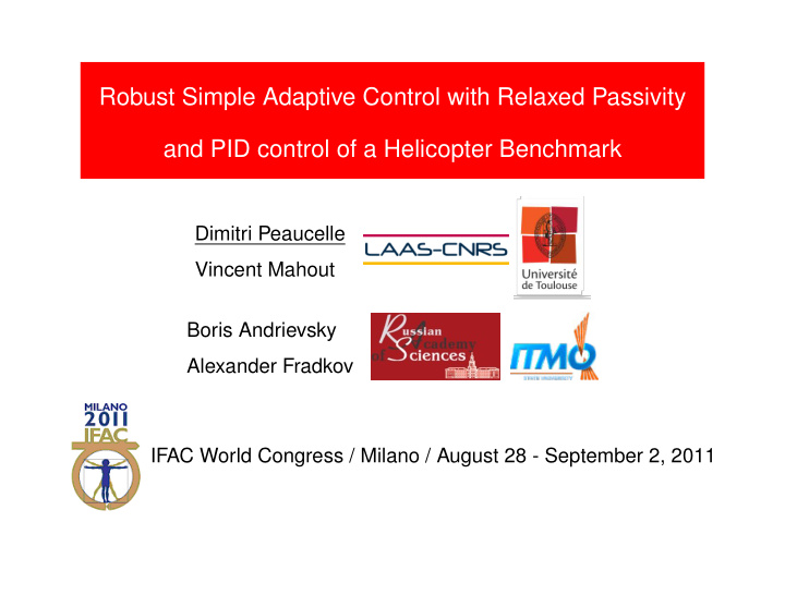 robust simple adaptive control with relaxed passivity and