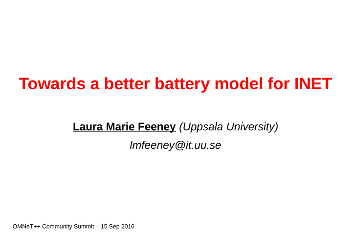 towards a better battery model for inet