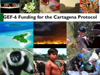 GEF-6 Funding for the Cartagena Protocol  GEF - Introduction  Funds projects that result in