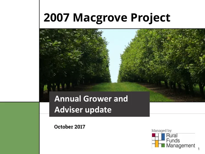 2007 macgrove project