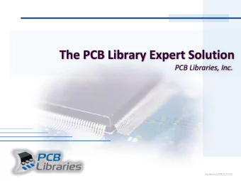 The PCB Library Expert Solution  PCB Libraries, Inc.  Updated 2012.07.01  Whats YOUR Problem?