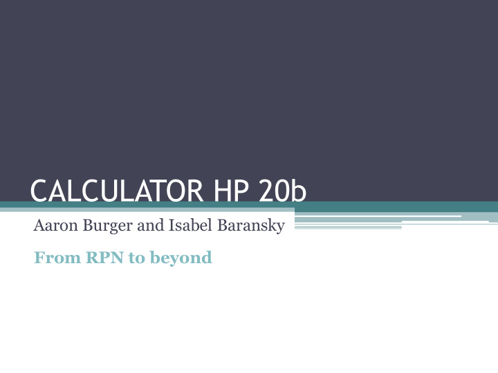 calculator hp 20b