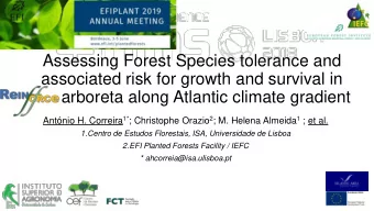 associated risk for growth and survival in  arboreta along Atlantic climate gradient Antnio H.