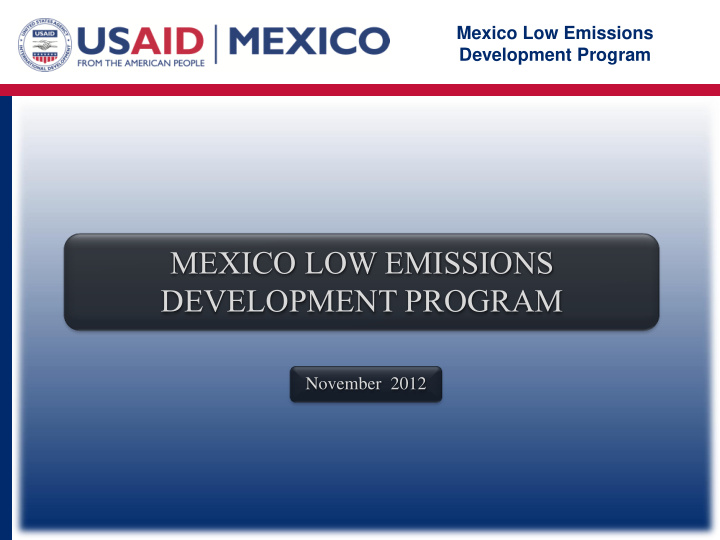 mexico low emissions development program memorandum of
