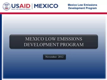 Mexico Low Emissions  Development Program Memorandum of Understanding  Mexico and the United States