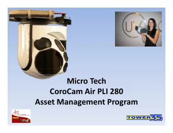 Micro Tech  CoroCam Air PLI 280 CoroCam Air PLI 280 Asset Management Program  Airborne Power Line