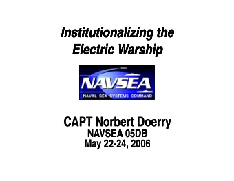 Institutionalizing the  Institutionalizing the  Institutionalizing the  Institutionalizing the