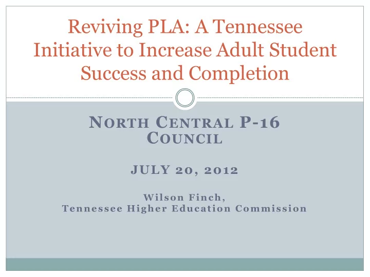 reviving pla a tennessee