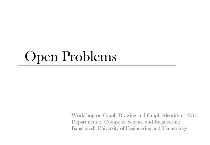 open problems