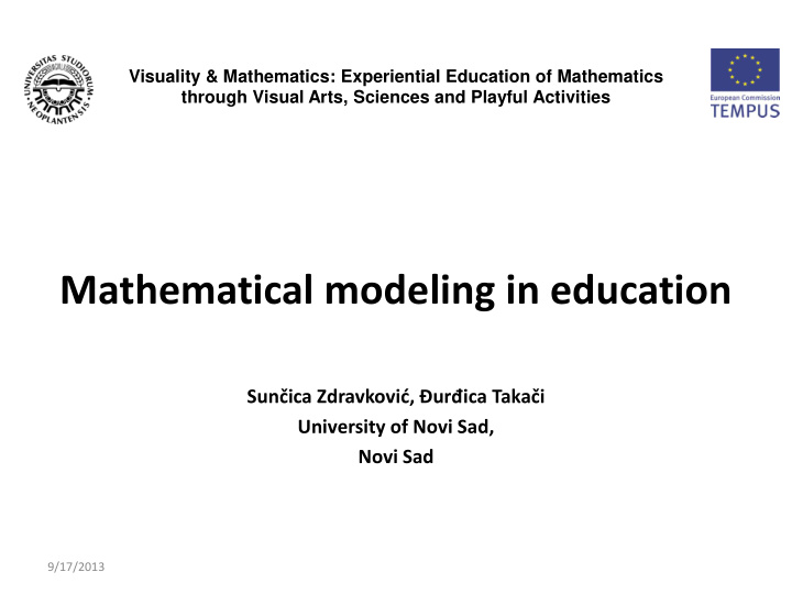 mathematical modeling in education