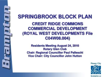 SPRINGBROOK BLOCK PLAN  CREDIT RIDGE COMMONS  COMMERCIAL DEVELOPMENT  (ROYAL WEST DEVELOPMENTS File