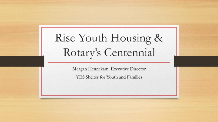rise youth housing