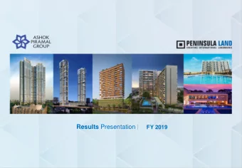 Results Presentation  FY 2019  Business Updates Launch of Phase 2  addressOne : Gahunje, Pune