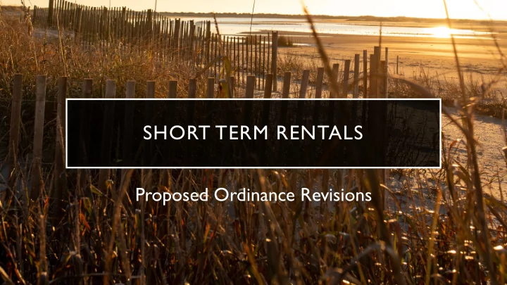 short term rentals