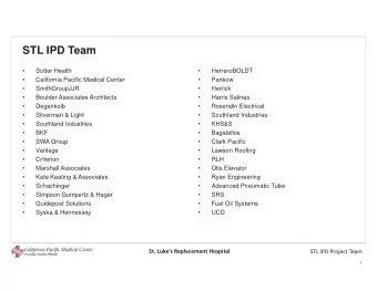 STL IPD Team    Sutter Health    HerreroBOLDT    California Pacific Medical Center