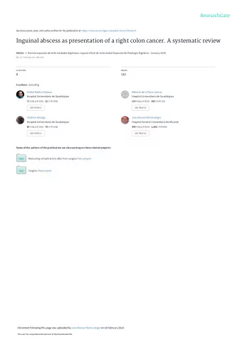 Inguinal abscess as presentation of a right colon cancer. A systematic review Article in Revista