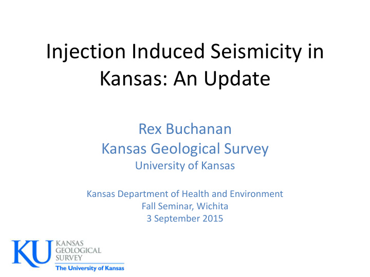 injection induced seismicity in