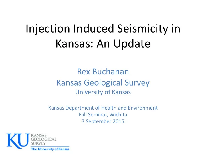 injection induced seismicity in
