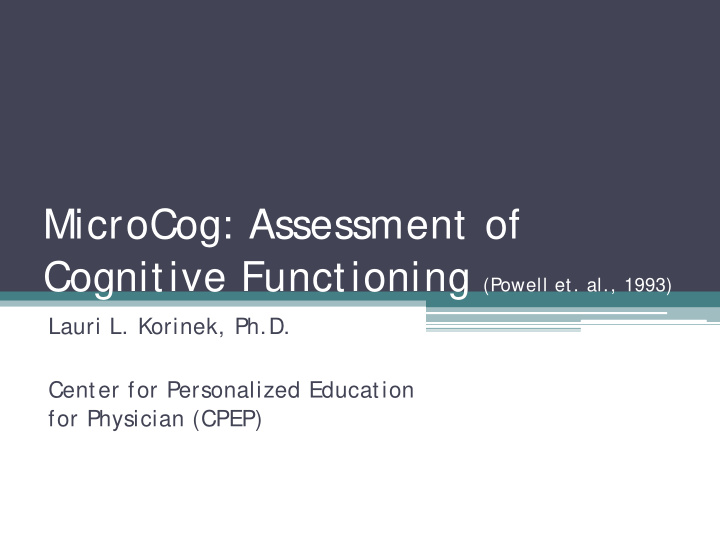 microcog assessment of