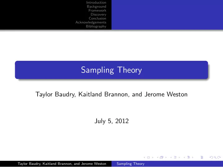 sampling theory