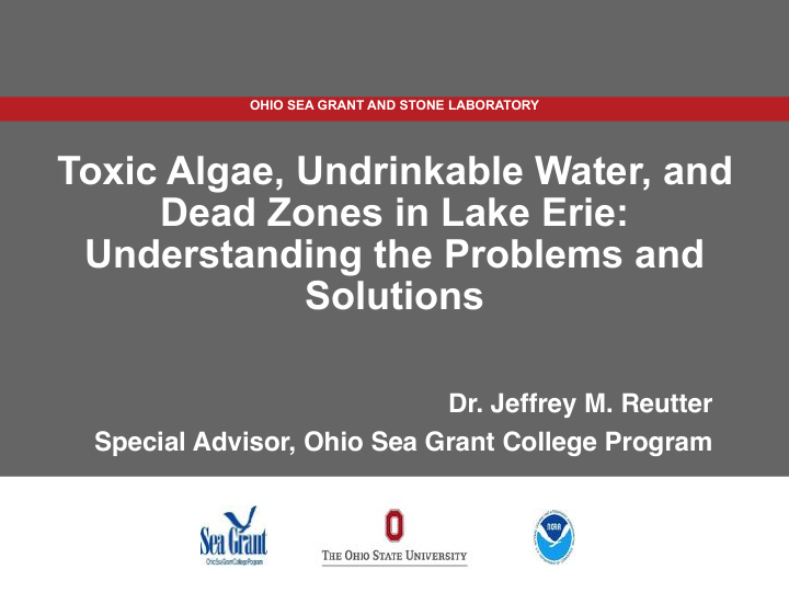 toxic algae undrinkable water and dead zones in lake erie