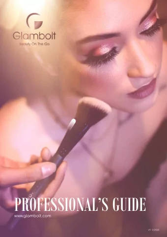 PROFESSIONALS GUIDE  www.glambolt.com  V1- 1/2020  THE NEW BEAUTY APP  Glambolt LTD is an