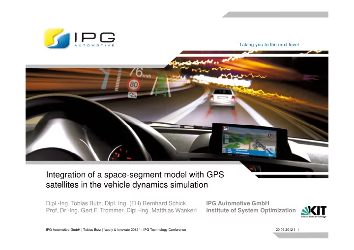integration of a space segment model with gps satellites