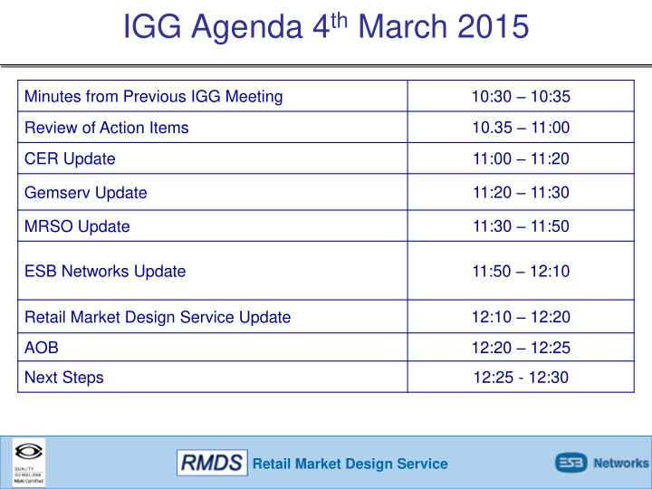 igg agenda 4 th march 2015