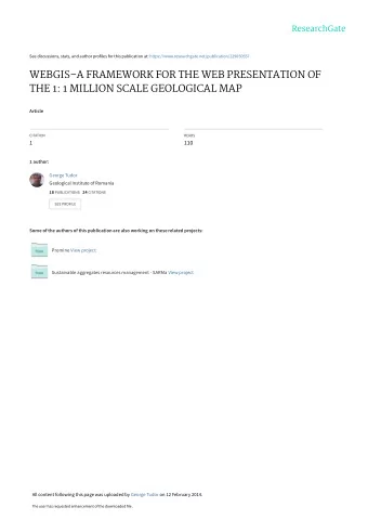 WEBGISA FRAMEWORK FOR THE WEB PRESENTATION OF  THE 1: 1 MILLION SCALE GEOLOGICAL MAP  Article