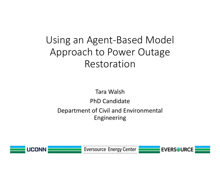 using an agent based model approach to power outage
