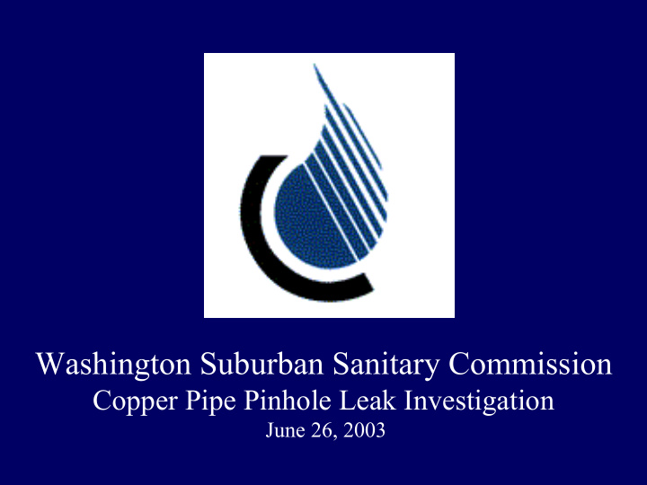 washington suburban sanitary commission