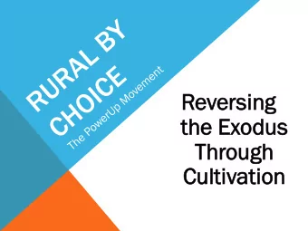 Reversing  ng  the  he E  Exodus  Thr  hrough  h  Cult  ltivation  n  LETS TALK KANSAS There are