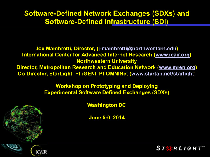 software defined network exchanges sdxs and software
