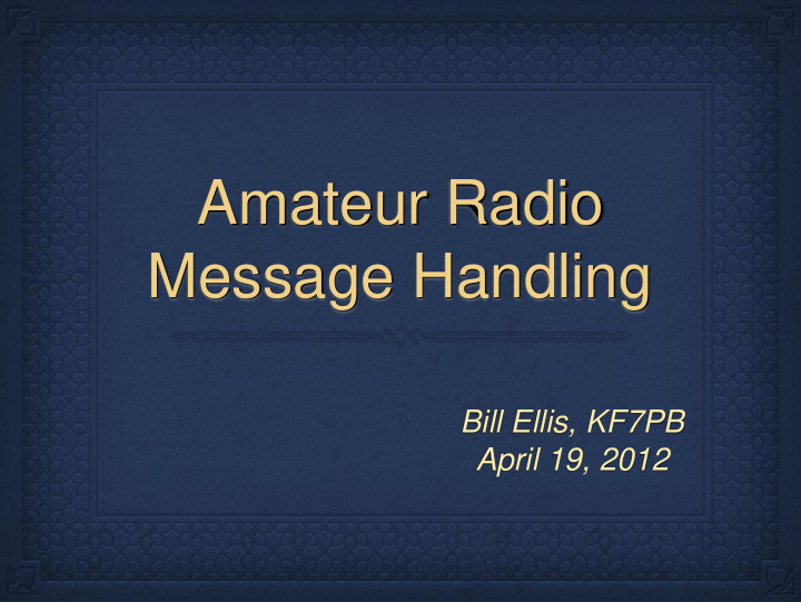 amateur radio message handling