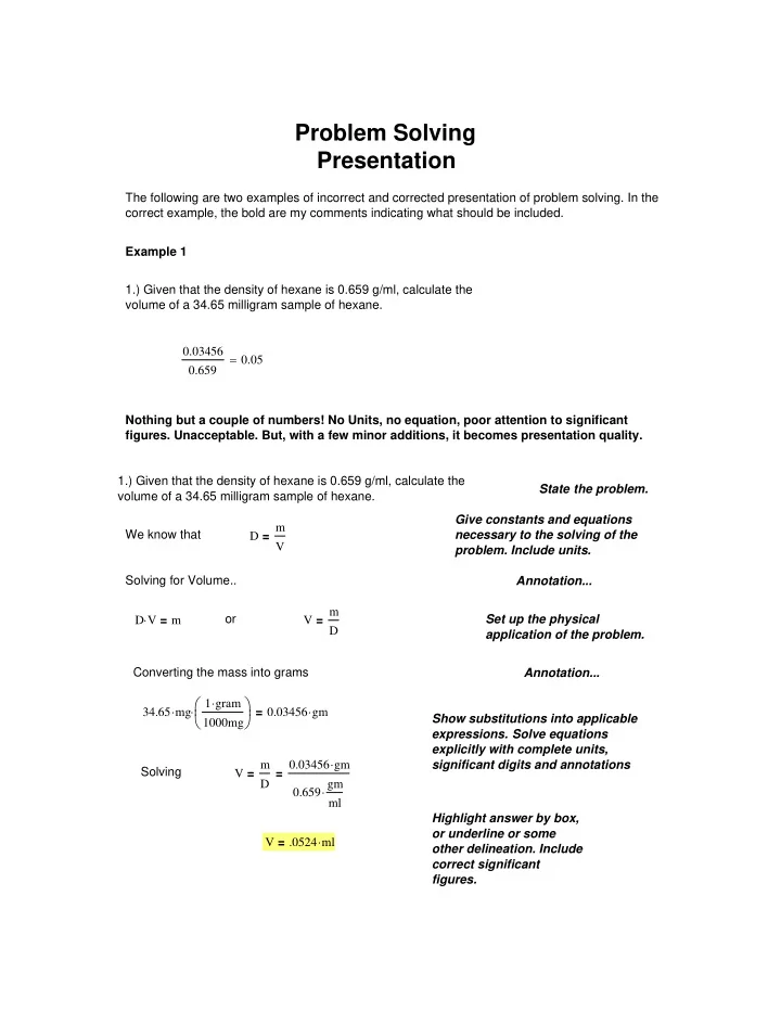 problem solving presentation