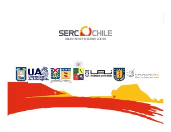 Solar Research in Chile  Solar Research in Chile Dr. Luis Morn T. Vice  Director SERC