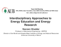 interdisciplinary approaches to energy education and