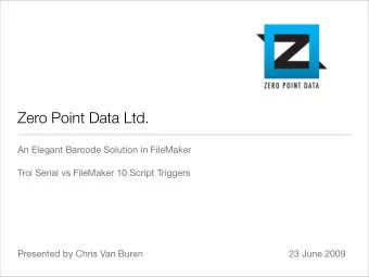 Zero Point Data Ltd.  An Elegant Barcode Solution in FileMaker  Troi Serial vs FileMaker 10 Script