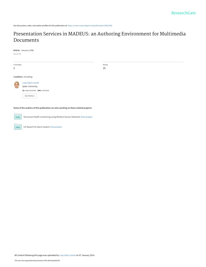 presentation services in madeus an authoring environment