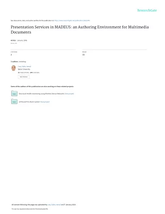 Presentation Services in MADEUS: an Authoring Environment for Multimedia  Documents Article