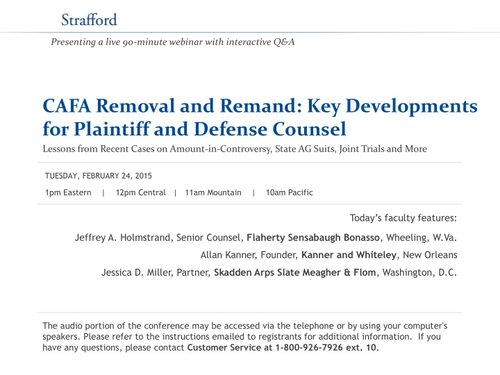 cafa removal and remand key developments for plaintiff