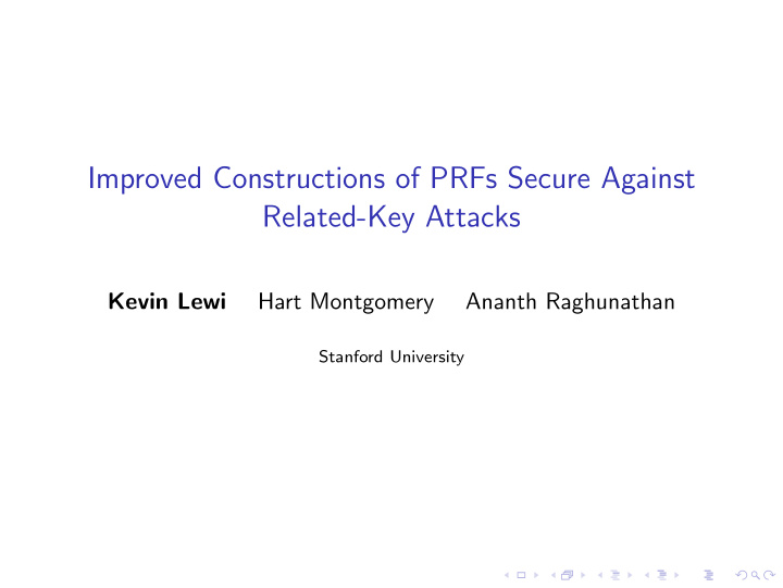 improved constructions of prfs secure against related key